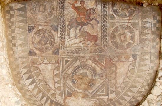 4 ancient roman mosaic oval