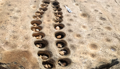 Ancient mancala game boards