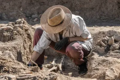 Archaeologist during excavation