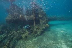 Diver on windjammer