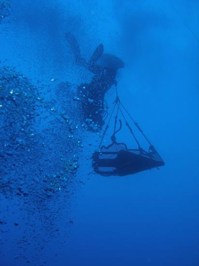 Feature nathan amphora being lift up to the surface