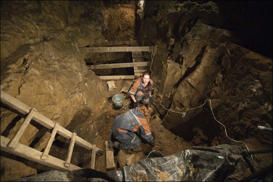 Inside girls in cave