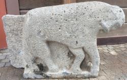 Israel lioness carving posed web