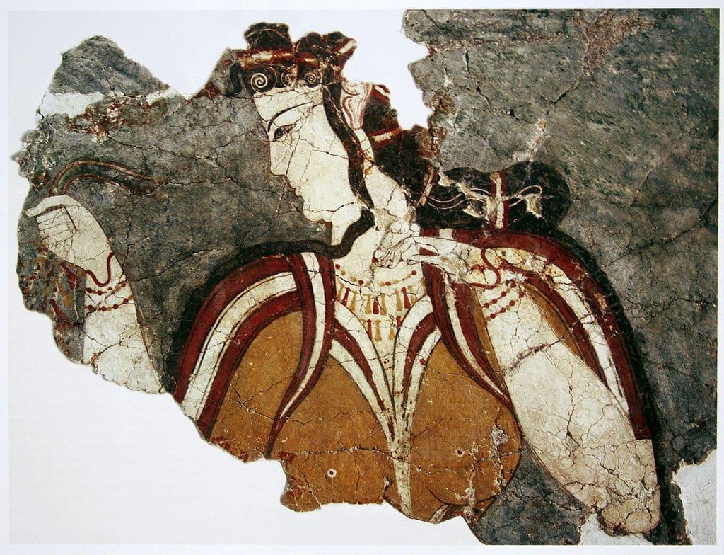 Mycenaean fresco woman credit wikimedia commons public domain