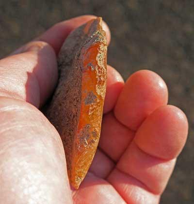 Orange agate tool 1