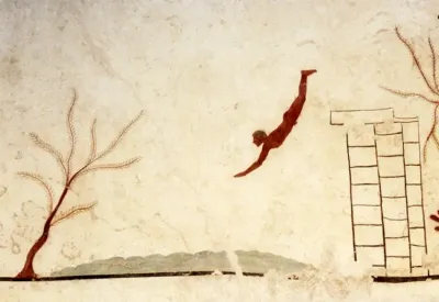 Paestum tomb of diver swimming ancient rome credit public domain