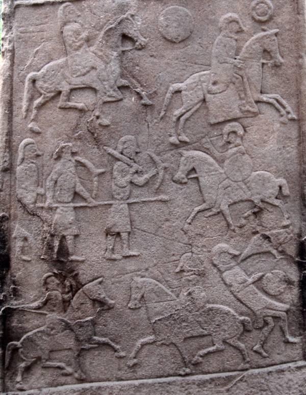 Pict stone battle scene