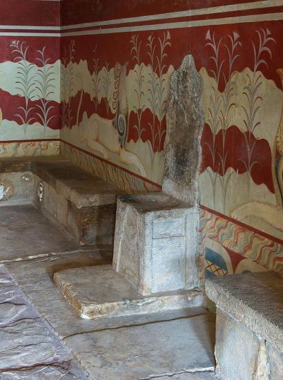 Throne of minos at knossos palace